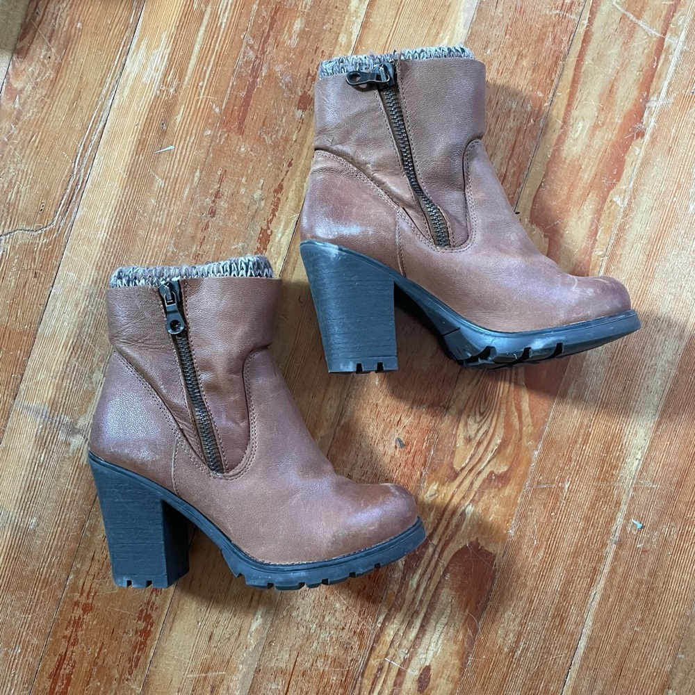 Steve Madden Ankle Leather Sweater Boots